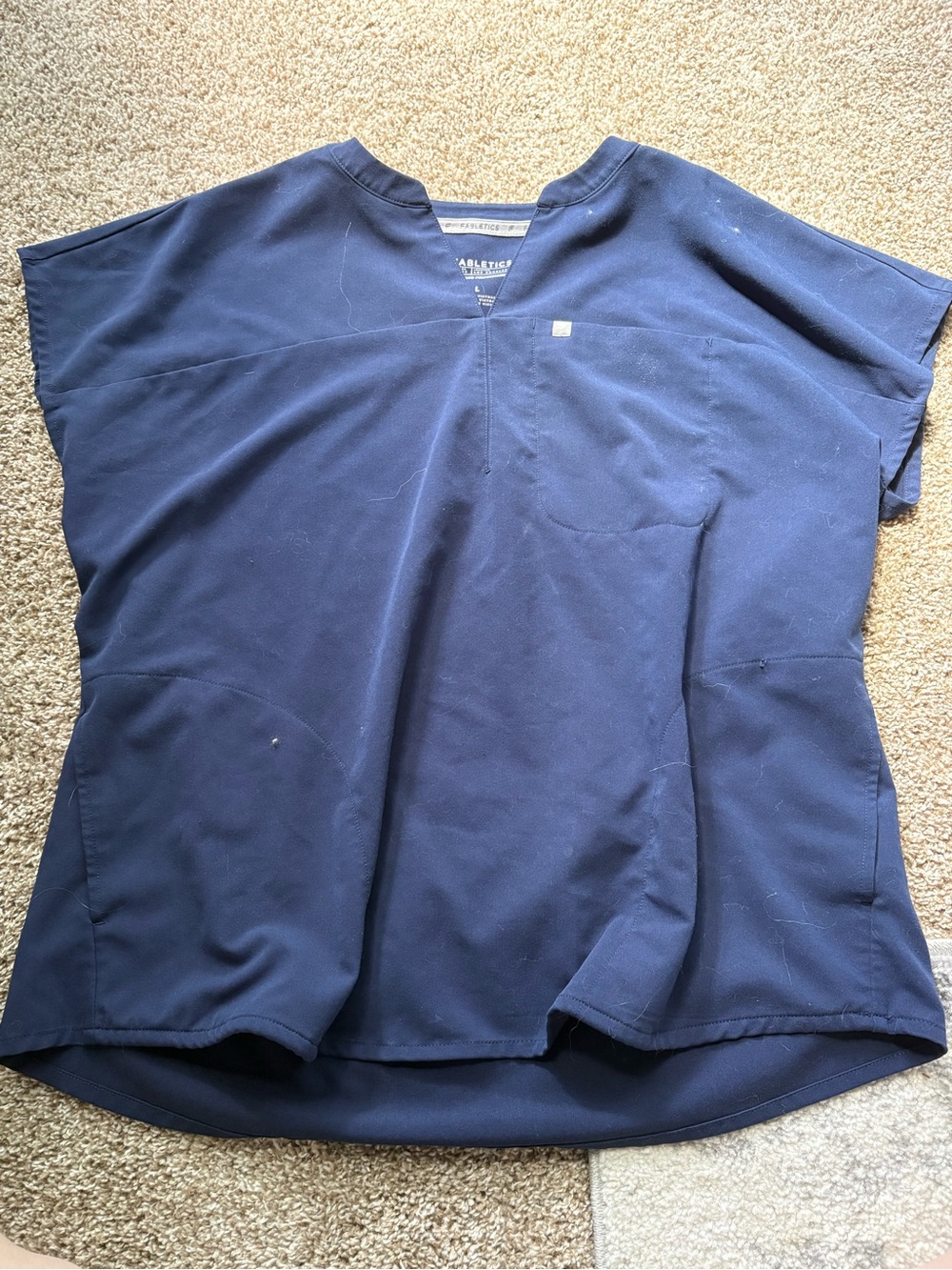 Fabletics Navy Blue V-Neck Scrub Top
